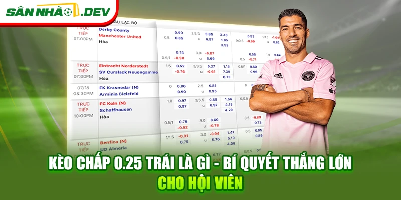 Kèo chấp 0.25 trái là gì