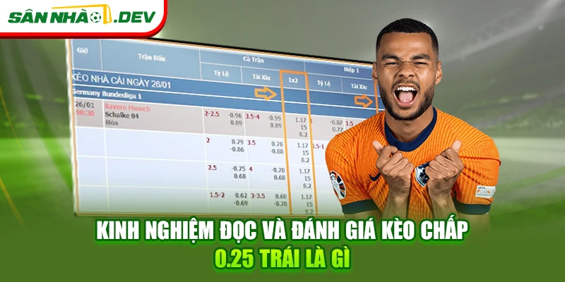 Kinh nghiệm đọc và đánh giá kèo chấp 0.25 trái là gì