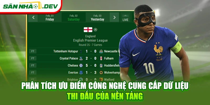 Phân tích ưu điểm công nghệ cung cấp dữ liệu thi đấu của nền tảng